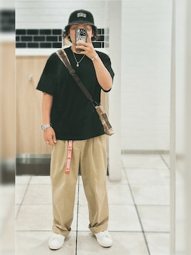 「アイテム（ハット）」を使った、makochanさん（メンズ・165cm）の夏コーディネート