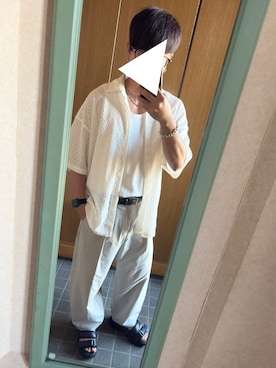 「アイテム（スラックス）」を使った、たくやさん（メンズ・166cm・30代）の秋コーディネート