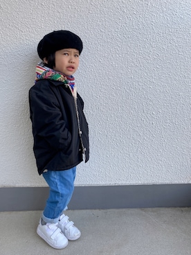 「GENERATOR（ジェネレーター）のアイテム（ジャケット/アウター）」を使った、P×Kさん（キッズ・90cm）の冬コーディネート