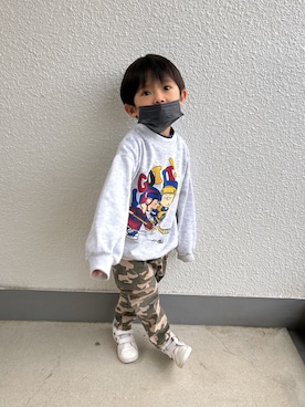 「5歳」｜「アイテム（スウェット）」を使った、P×Kさん（キッズ・100cm）の冬コーディネート