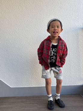 「アイテム（レッグウェア）」を使った、P×Kさん（キッズ・110cm）の秋コーディネート