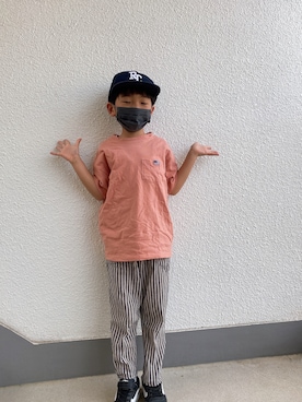「RADCHAP（ラッドチャップ）のアイテム（帽子）」を使った、P×Kさん（キッズ・110cm）の春コーディネート