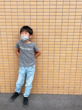 「お気に入りのTシャツ」｜P×Kさん（キッズ・124cm）の夏コーディネート
