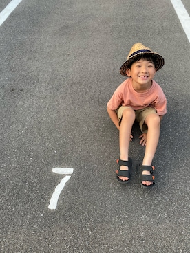 「＆yam（アンドヤム）のアイテム（トップス）」を使った、P×Kさん（キッズ・120cm）の夏コーディネート