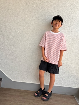 「アイテム（帽子）」を使った、P×Kさん（キッズ・137cm）の夏コーディネート