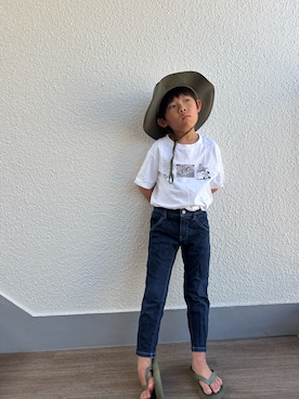 「アイテム（ビーチサンダル）」を使った、P×Kさん（キッズ・110cm）の秋コーディネート