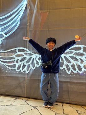 「アイテム（ノーカラージャケット）」を使った、P×Kさん（キッズ・138cm）の冬コーディネート