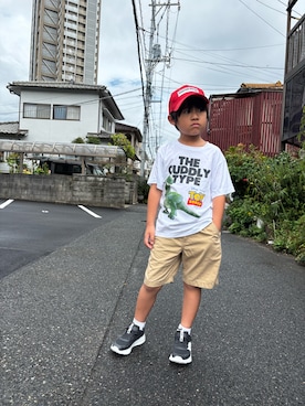 「NEW BALANCE（ニューバランス）の《New Balance》PT578（スニーカー、ブラック系）」を使った、P×Kさん（キッズ・123cm）の夏コーディネート