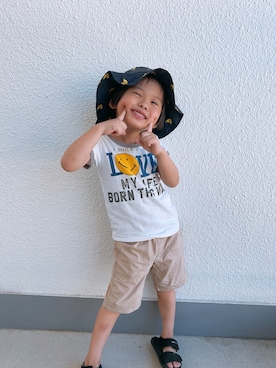 「quoti use fith（クゥオティ　ユース　フィス）のアイテム（その他パンツ）」を使った、P×Kさん（キッズ・100cm）の夏コーディネート