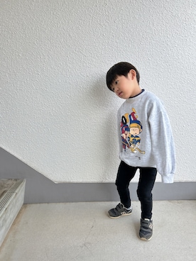 「5歳」｜「アイテム（スウェット）」を使った、P×Kさん（キッズ・100cm）の冬コーディネート