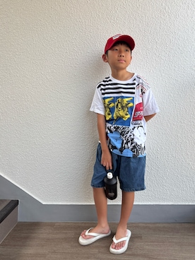 「アイテム（トップス）」を使った、P×Kさん（キッズ・137cm）の夏コーディネート