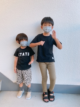 「ストレートパンツ」｜「アイテム（スリッポン）」を使った、P×Kさん（キッズ・120cm）の秋コーディネート