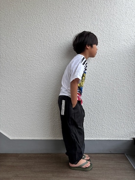「カーブパンツ」｜P×Kさん（キッズ・120cm）の夏コーディネート