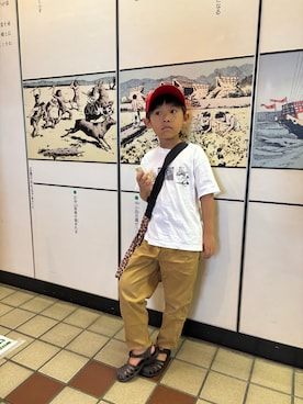「アイテム（サンダル）」を使った、P×Kさん（キッズ・136cm）の夏コーディネート