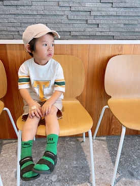「quoti use fith（クゥオティ　ユース　フィス）のアイテム（その他パンツ）」を使った、P×Kさん（キッズ・100cm）の夏コーディネート