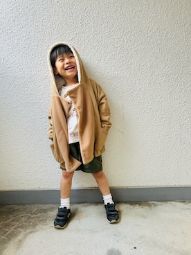 「ARCH & LINE（アーチアンドライン）のアイテム」を使った、P×Kさん（キッズ・100cm）の秋コーディネート