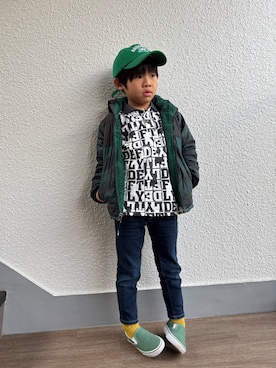 「b・ROOM（ビールーム）のアイテム」を使った、P×Kさん（キッズ・110cm）の冬コーディネート
