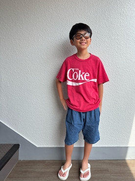 「アイテム（トップス）」を使った、P×Kさん（キッズ・137cm）の夏コーディネート