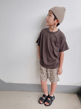 「devirock（デビロック）のアイテム（ニットキャップ/ビーニー）」を使った、P×Kさん（キッズ・125cm）の夏コーディネート