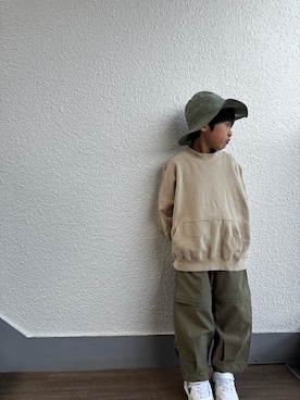 「NIKE（ナイキ）のNIKE:AIR MAX SC PSV（スニーカー、グリーン系）」を使った、P×Kさん（キッズ・120cm）の春コーディネート