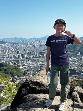 「newhattan（ニューハッタン）の【newhattan】  ニューハッタン キャップ STONE WASHED TWILL CAP（キャップ、ブラック系）」を使った、P×Kさん（キッズ・120cm）の春コーディネート