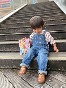 「クリアサンダル」｜「アイテム（オールインワン・サロペット）」を使った、P×Kさん（キッズ・80cm）の夏コーディネート