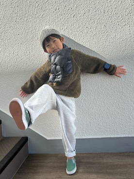 「アイテム（マフラー）」を使った、P×Kさん（キッズ・110cm）の秋コーディネート