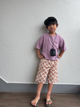 「CIAOPANIC TYPY（チャオパニックティピー）のアイテム（パンツ）」を使った、P×Kさん（キッズ・122cm）の夏コーディネート