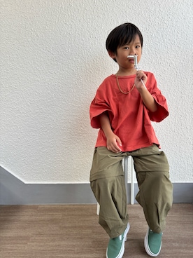 「アイテム（スリッポン）」を使った、P×Kさん（キッズ・110cm）の秋コーディネート