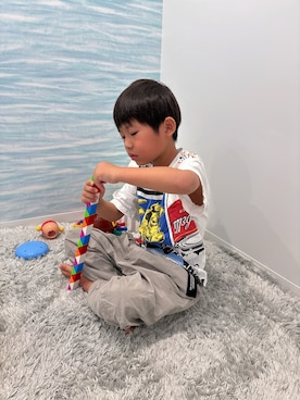「アイテム（トップス）」を使った、P×Kさん（キッズ・137cm）の夏コーディネート