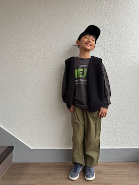 「アイテム（ベスト）」を使った、P×Kさん（キッズ・137cm）の秋コーディネート