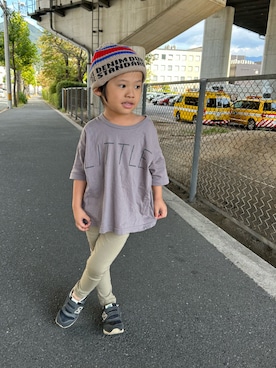 「5歳」｜「アイテム（ニットキャップ/ビーニー）」を使った、P×Kさん（キッズ・100cm）の秋コーディネート