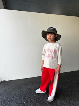 「THE NORTH FACE（ザノースフェイス）のアイテム（帽子）」を使った、P×Kさん（キッズ・120cm）の春コーディネート