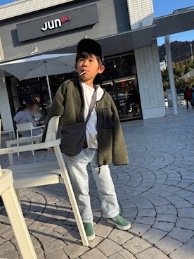 「アイテム（帽子）」を使った、P×Kさん（キッズ・110cm）の冬コーディネート