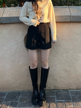「LILY BROWN（リリーブラウン）のアイテム（ブーツ）」を使った、はなはるさん（レディース・163cm）の秋コーディネート