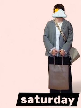 「niko and...（ニコアンド）のアイテム（テーラードジャケット、グレー系）」を使った、kamiさん（レディース・160cm）の冬コーディネート