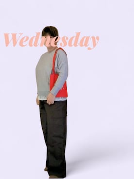 「UNIQLO（ユニクロ）のアイテム（カーゴパンツ、ブラウン系）」を使った、kamiさん（レディース・160cm）の春コーディネート