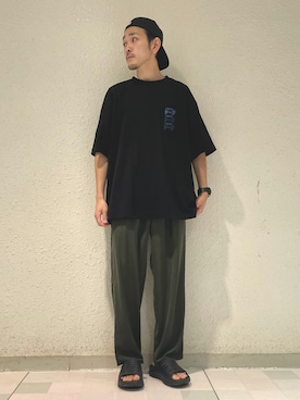 「バックプリント」｜makoさん（メンズ・172cm）の夏コーディネート