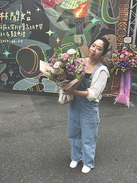 「Ungrid（アングリッド）のアイテム（サロペット/オーバーオール）」を使った、Vivian Yehさん（レディース・161cm）の夏コーディネート