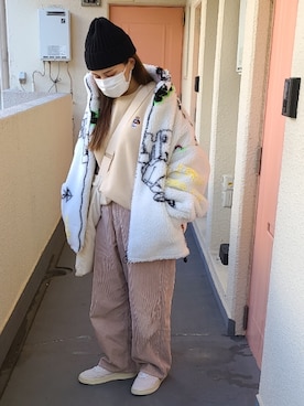 「Lee（リー）のアイテム（その他パンツ）」を使った、たぁさん（レディース・157cm）の冬コーディネート