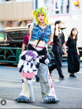 「CFIERCEのアイテム（バッグ、ホワイト系）」を使った、けぽさん（レディース・153cm）の夏コーディネート