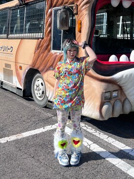 「ACDC RAGのアイテム（Tシャツ/カットソー、その他）」を使った、けぽさん（レディース・153cm）の夏コーディネート