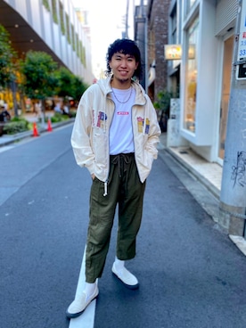 「AVIREX（アヴィレックス）のリラックス イージーパンツ/RELAX EASY PANTS/アヴィレックス/AVIREX（その他パンツ）」を使った、アライマンさん（メンズ・180cm）の夏コーディネート