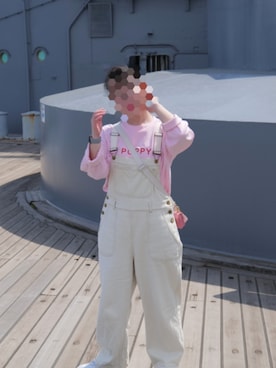 「アイテム（サロペット/オーバーオール）」を使った、しろねこむらのあやみんさん（レディース・152cm）の秋コーディネート