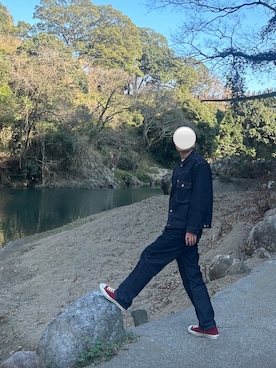 「ADAM ET ROPE'（アダムエロペ）のアイテム（セットアップ）」を使った、Sukeさん（メンズ・181cm）の春コーディネート