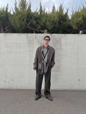 「stein（シュタイン）のアイテム（トップス）」を使った、cryさん（メンズ・178cm）の冬コーディネート