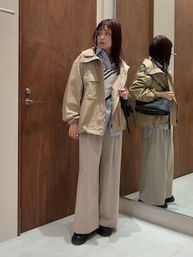「オーバーシャツ」｜H I R O M Iさん（レディース・162cm）の春コーディネート