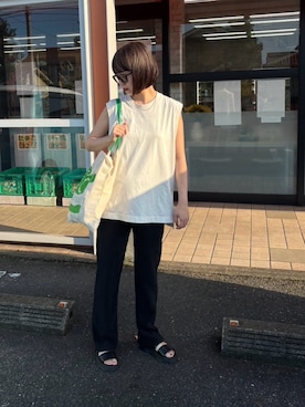 「アイテム（サングラス）」を使った、あべかわさん（レディース・160cm）の夏コーディネート