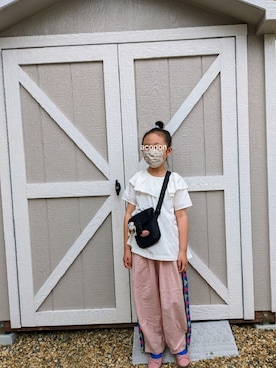「アイテム（バッグ）」を使った、acoponさん（キッズ・125cm）の春コーディネート