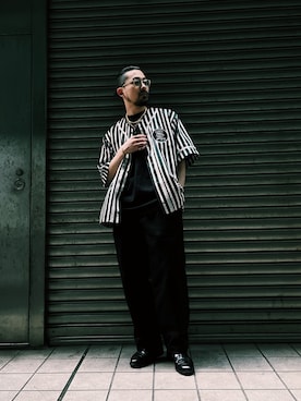 「ワークパンツ」｜「アイテム（ローファー）」を使った、Tomoya  Miuraさん（メンズ・170cm）の春コーディネート